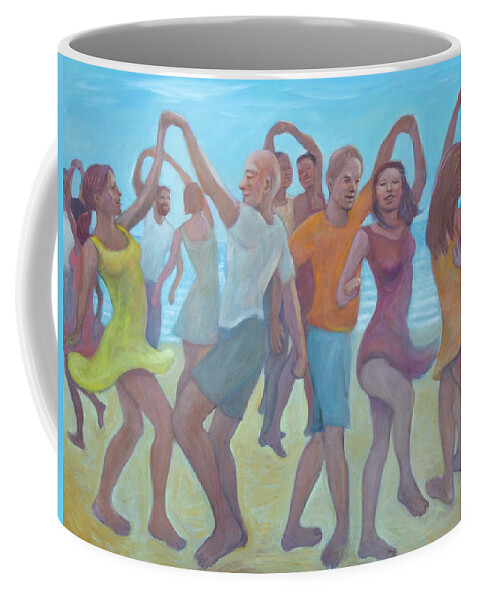 Dancing On The Beach Coffee Mug featuring the painting Beach Boogie by Laura Lee Cundiff