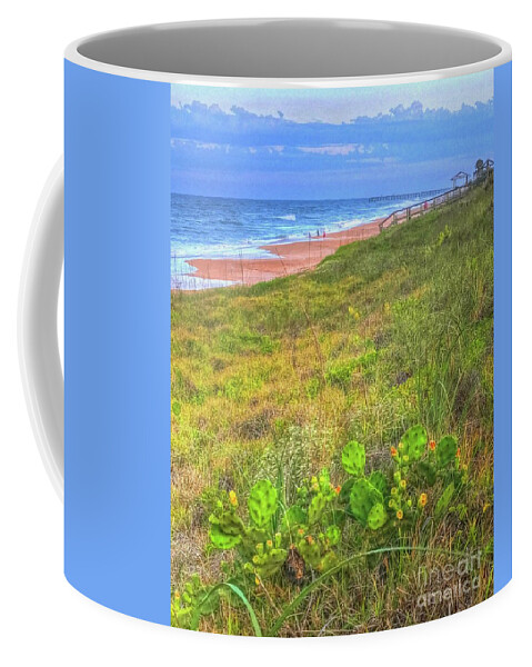 Beach Coffee Mug featuring the photograph Beach Cactus #1 by Debbi Granruth