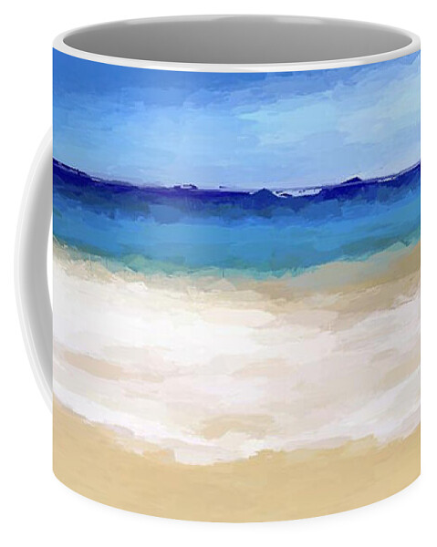 Anthony Fishburne Coffee Mug featuring the mixed media Beach View #2 by Anthony Fishburne