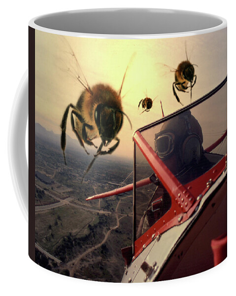 Fantasy Coffee Mug featuring the photograph Bee Attack 2 by Jim Painter