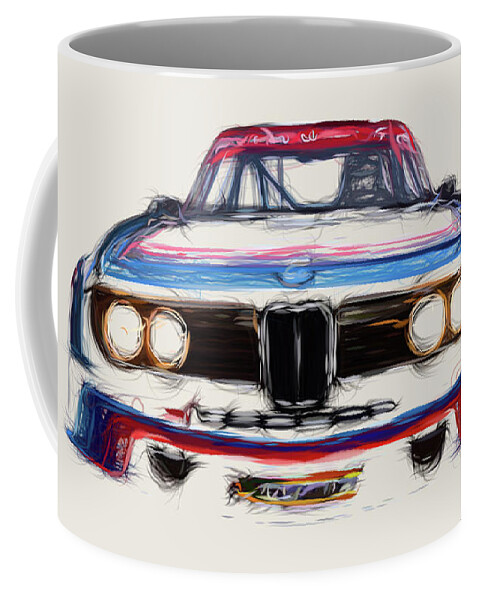 BMW 3.0 CSL Race Car Drawing Coffee Mug by CarsToon Concept - Fine Art  America