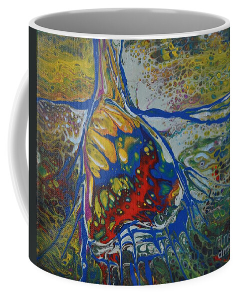 Butterfly Tree Coffee Mug featuring the painting Butterfly Tree #1 by Deborah Nell