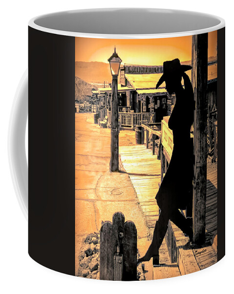 Cowgirl Silhouette Coffee Mug featuring the photograph Calico Cowgirl #1 by Barbara Snyder
