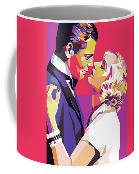 Clark Coffee Mug featuring the digital art Clark Gable and Carole Lombard by Stars on Art