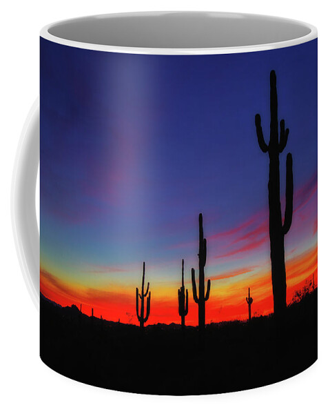 Desert Coffee Mug featuring the photograph Desert Sunset by Bob Falcone