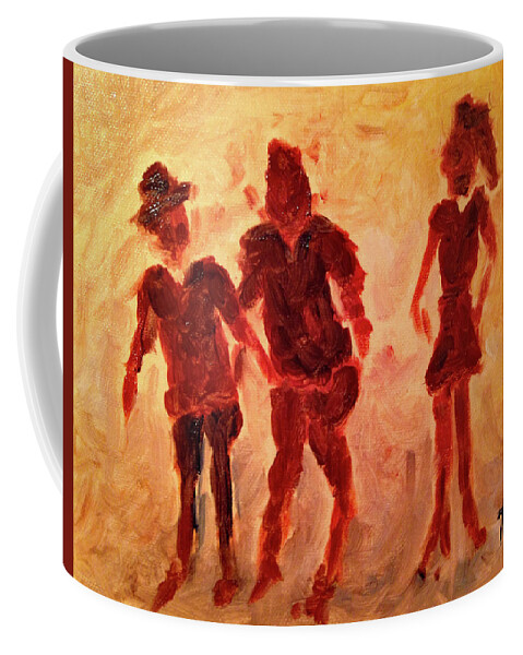 Black People Coffee Mug featuring the painting Double Take by Roxy Rich