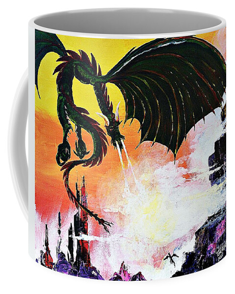 Dragon Coffee Mug featuring the painting Dragon #1 by Tom Riggs