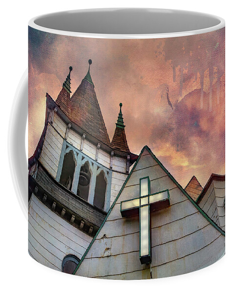 Steinway Reform Church Coffee Mug featuring the photograph Drama in the sky #1 by Cate Franklyn
