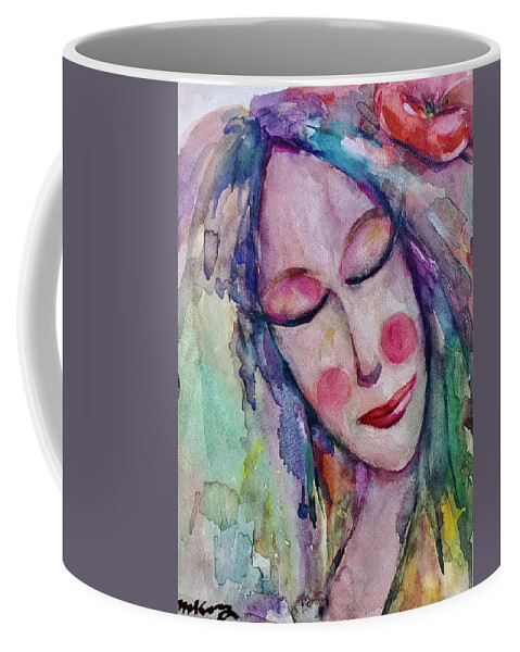 Dream Coffee Mug featuring the painting Dreaming #1 by Mikyong Rodgers