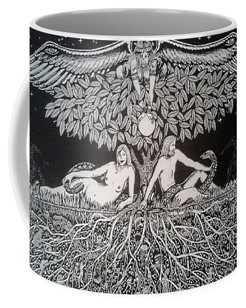  Coffee Mug featuring the painting Eve and Adam #1 by James RODERICK