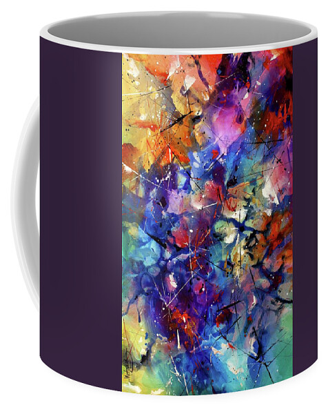 Bright Coffee Mug featuring the painting 'exodus' by Michael Lang