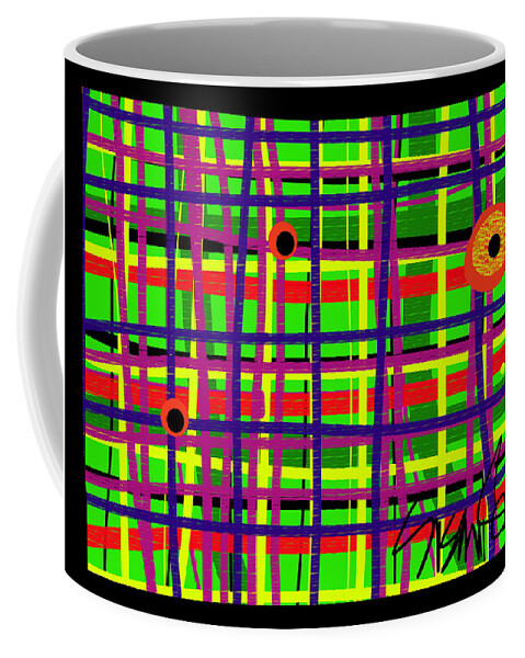 Plaid Coffee Mug featuring the digital art Eyes on the Grid #2 by Susan Fielder