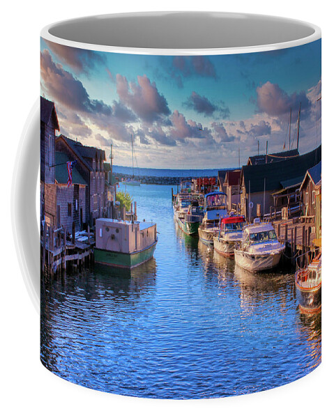 Michigan Coffee Mug featuring the photograph Fishtown of Leland Michigan by Ron Grafe