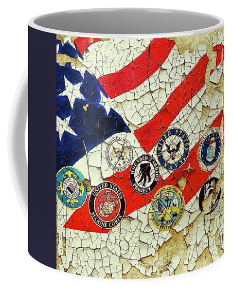  Coffee Mug featuring the mixed media Flag by Angie ONeal