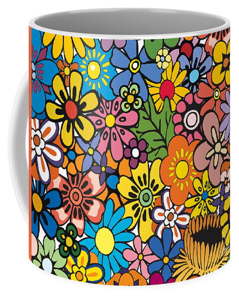 Flower Coffee Mug featuring the photograph Flower power rock poster by Action