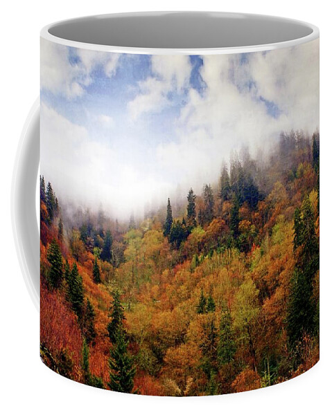 Fall Coffee Mug featuring the photograph Foggy Fall #1 by Marty Koch