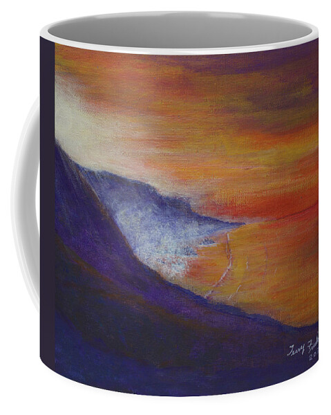 Foggy Morning Coffee Mug featuring the painting Foggy Sunrise by Terry Frederick