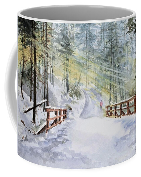 Winter Coffee Mug featuring the painting For love of winter #6 #1 by Betty M M Wong