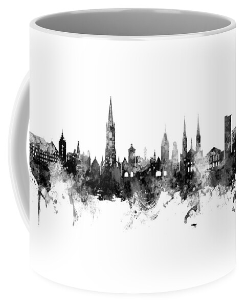 Freiburg Coffee Mug featuring the digital art Freiburg Germany Skyline by Michael Tompsett