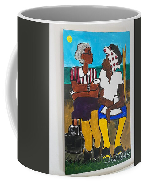  Coffee Mug featuring the painting Friends by Angie ONeal