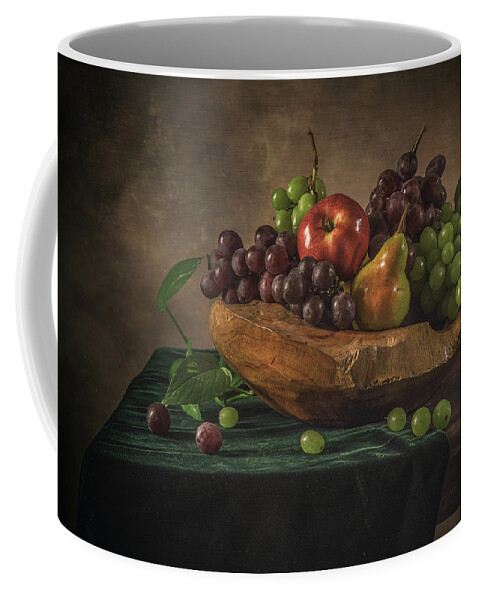 Still Life Coffee Mug featuring the pyrography Fruits by Anna Rumiantseva