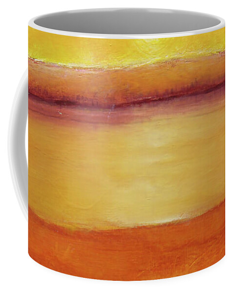 Sunset Coffee Mug featuring the painting Gold Sunset #2 by Jaison Cianelli