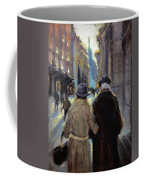 Couple Coffee Mug featuring the painting Growing Old Together by Ashlee Trcka