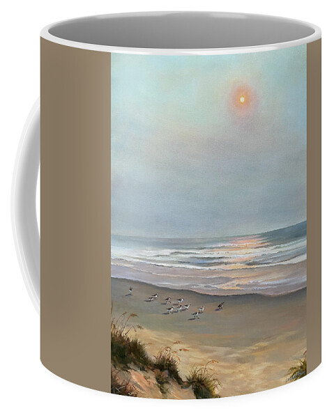 Beach Coffee Mug featuring the painting Hazy Day by Judy Rixom