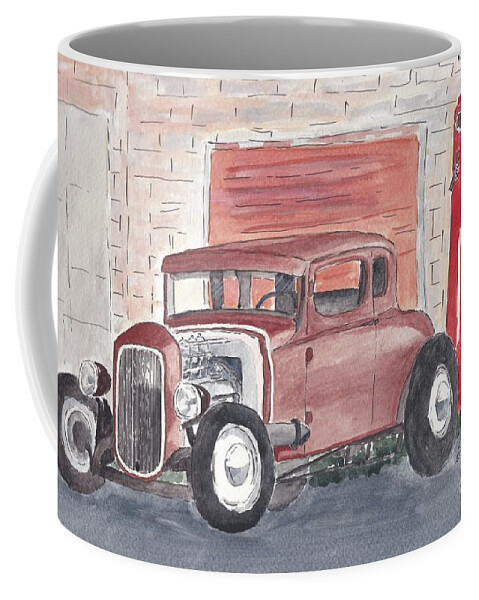 Hotrod Coffee Mug featuring the painting Hotrod #1 by Eva Ason