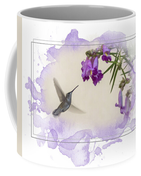 Hummingbird Coffee Mug featuring the mixed media Hummingbird #1 by Walter Herrit