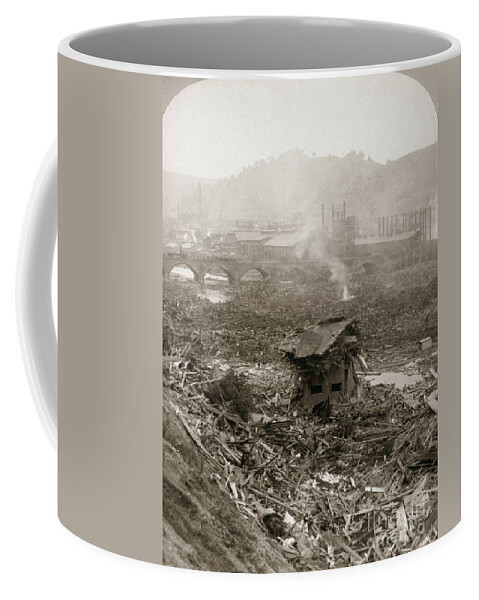 1889 Coffee Mug featuring the photograph Johnstown Flood, 1889 #1 by George Barker