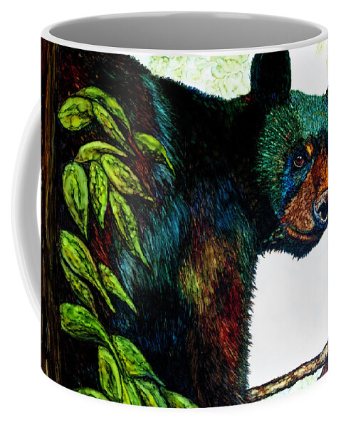 Bear Coffee Mug featuring the painting Just Sitting #1 by Jan Killian