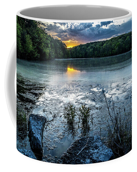 Sunrise Coffee Mug featuring the photograph Lake Norwood Sunrise One #1 by Dave Melear