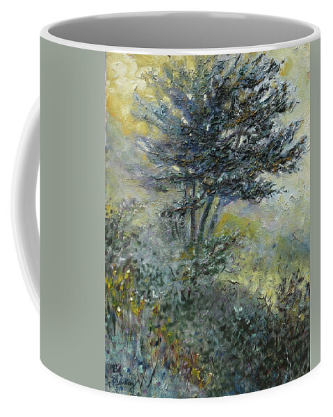  Coffee Mug featuring the painting Lakefront Trees 2 by Douglas Jerving