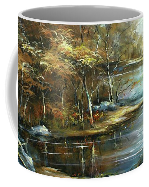 Landscape Coffee Mug featuring the painting Landscape by Michael Lang