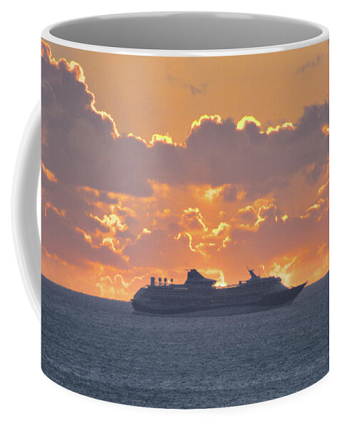 Cruise Ship Coffee Mug featuring the photograph Liner at the Gates of Dawn by Alan Ackroyd