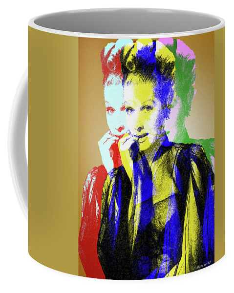 Lucy Coffee Mug featuring the digital art Lucille Ball by Stars on Art
