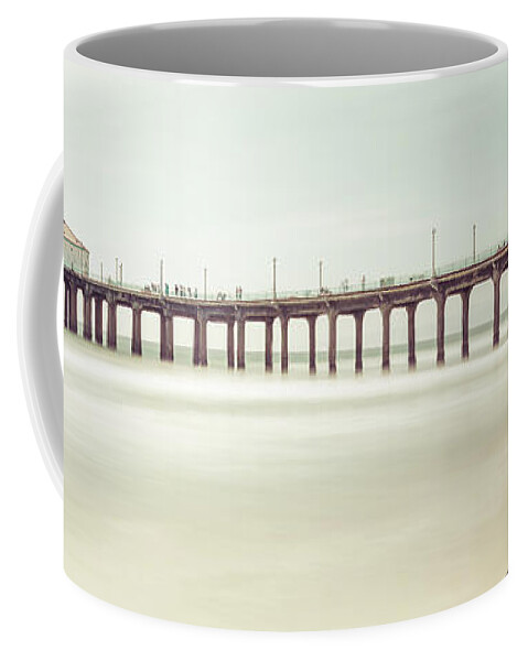America Coffee Mug featuring the photograph Manhattan Beach Pier California Panorama Photo #1 by Paul Velgos