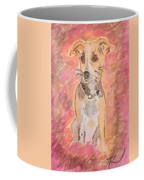 Jamaica Coffee Mug featuring the painting Beagle Rescue Dog From Mexico by Melody Fowler
