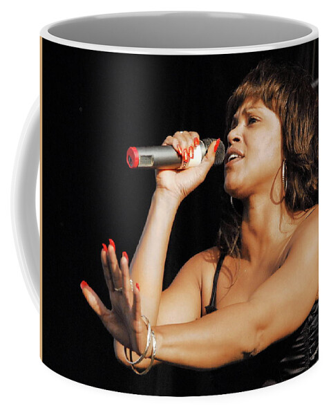 Public Enemy Coffee Mug featuring the photograph Michie Mee with Public Enemy #1 by Andrea Kollo