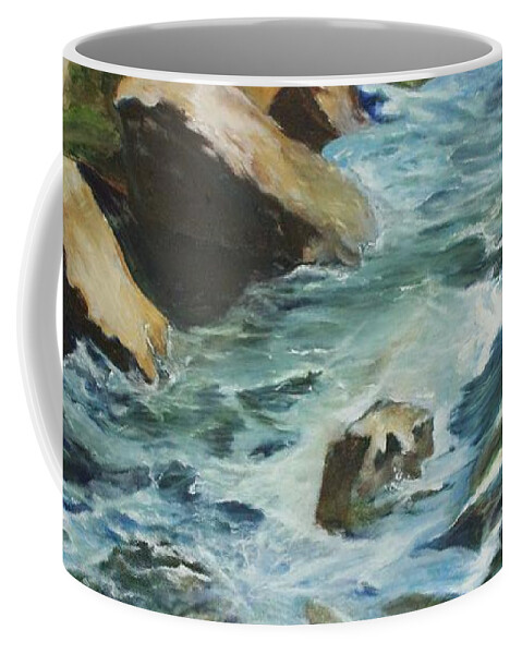 Water Coffee Mug featuring the painting Mill Creek Park #1 by Carrie Maurer
