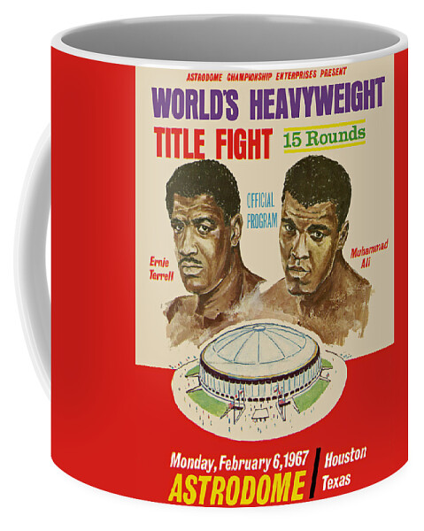Poster Coffee Mug featuring the painting Mohammed Ali vs Ernie Terrell 1967 Fight by MotionAge Designs