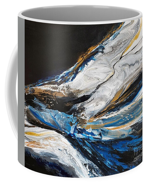 Abstract Coffee Mug featuring the painting Momentum by Deborah Ronglien