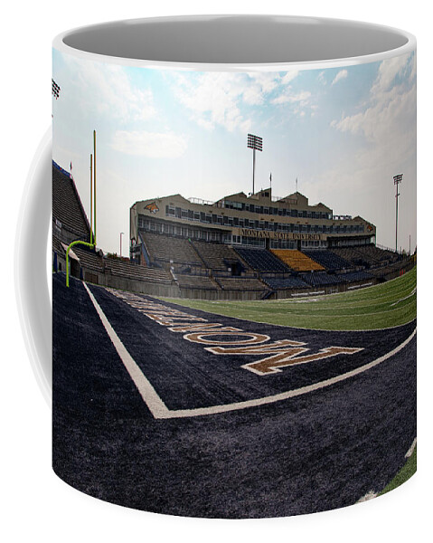 Montana State University Coffee Mug featuring the photograph Montana State University Bobcat Stadium #1 by Eldon McGraw