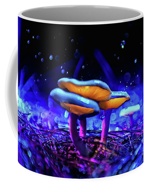 Nature Coffee Mug featuring the photograph Glowing Mushroom 24 by Benny Woodoo