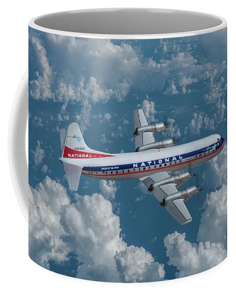 National Airlines Coffee Mug featuring the digital art National Airlines Lockheed Electra by Erik Simonsen