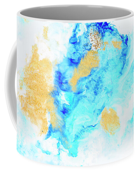 Marble Coffee Mug featuring the painting Nature luxury marble background texture. Abstract color trendy w by Jelena Jovanovic