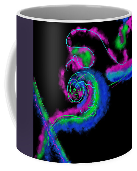Neon Lights Coffee Mug featuring the digital art Neon Nights #1 by Amber Lasche