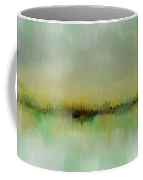 Abstract Coffee Mug featuring the digital art New Beginnings #1 by Alison Frank