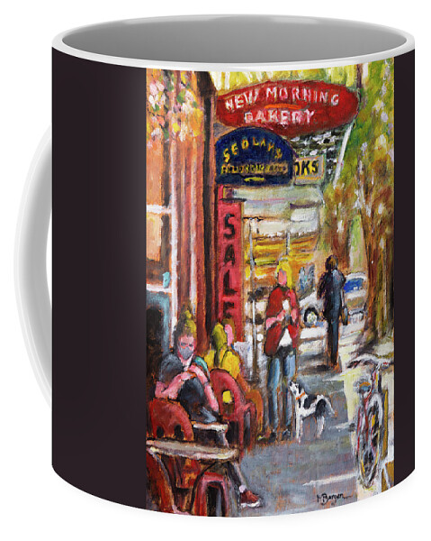 New Morning Bakery Coffee Mug featuring the painting New Morning Bakery #1 by Mike Bergen